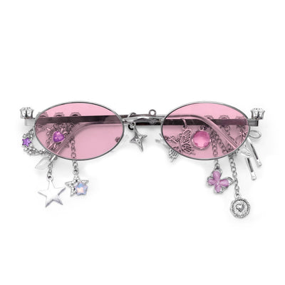 Chain Tassel Rhinestone Sunglasses