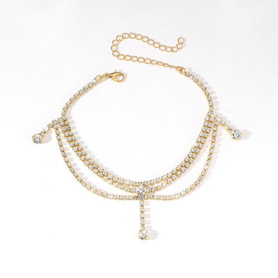 Rhinestone Pendant Anklet