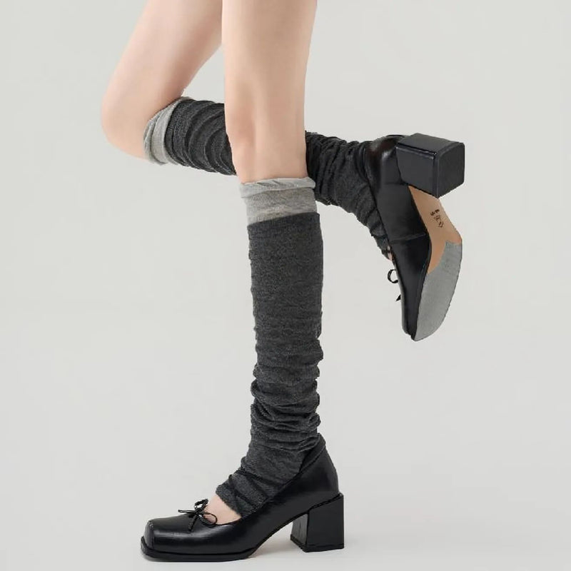 Ballet Color-Blocked Knee High Socks