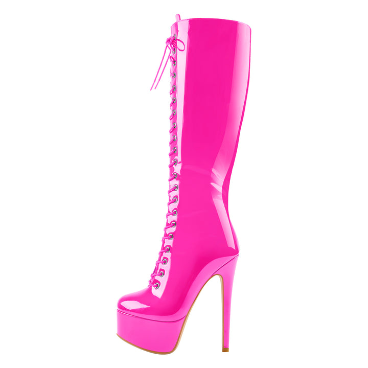 hia_　0226 Pink Ombre Open Toe Over Knee Boot - 8INCH – Hella Heels US