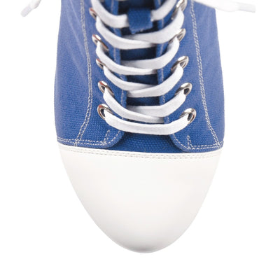 Canvas High Heel Sneaker Lace Up Platform Ankle Boots