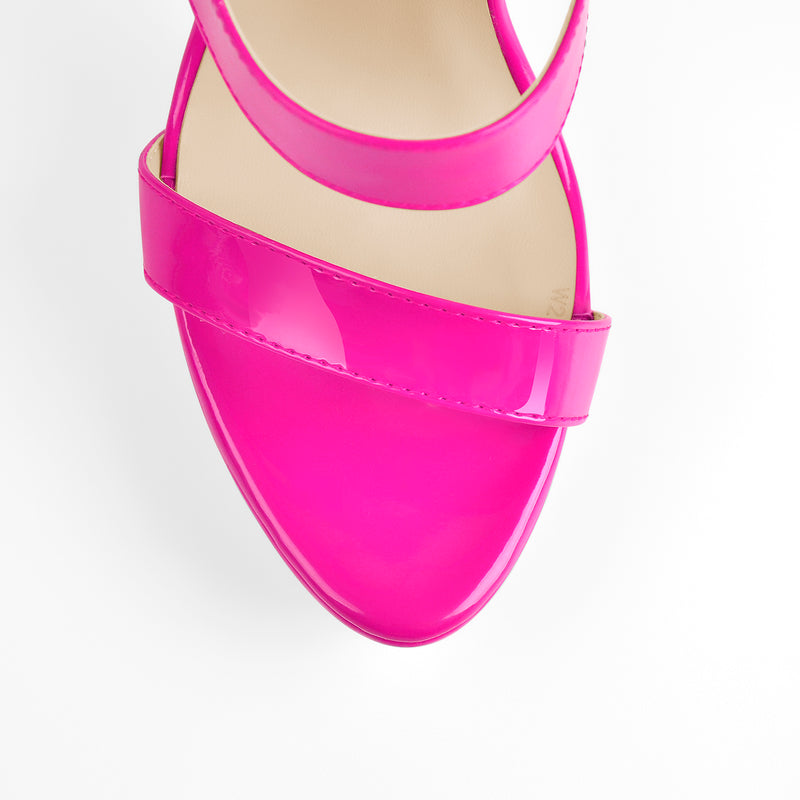 Triple Strap Ankle Zip Stiletto Sandals - Purple
