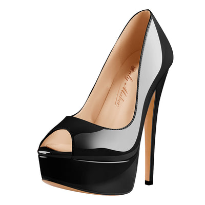 Peep Toe Pumps Platform Stiletto High Heels Pumps – Onlymaker