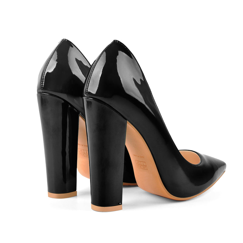 Elegant Classic Pointed Toe Chunky Heels Pumps