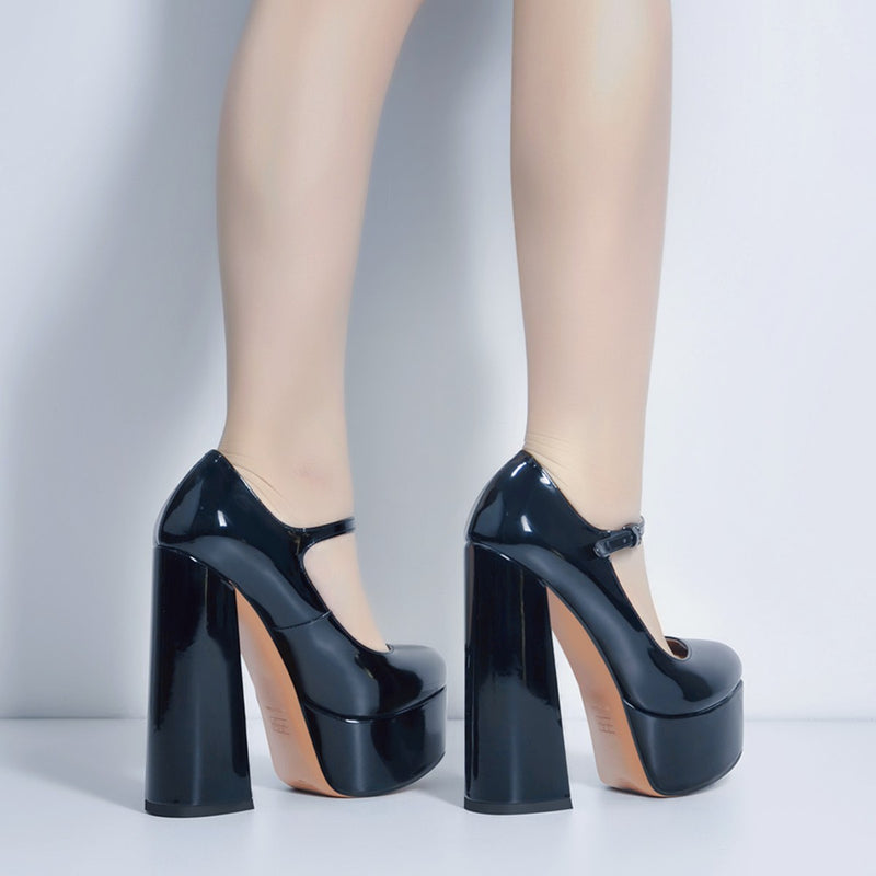 Mary Jane Platform Chunky High Heels Pumps