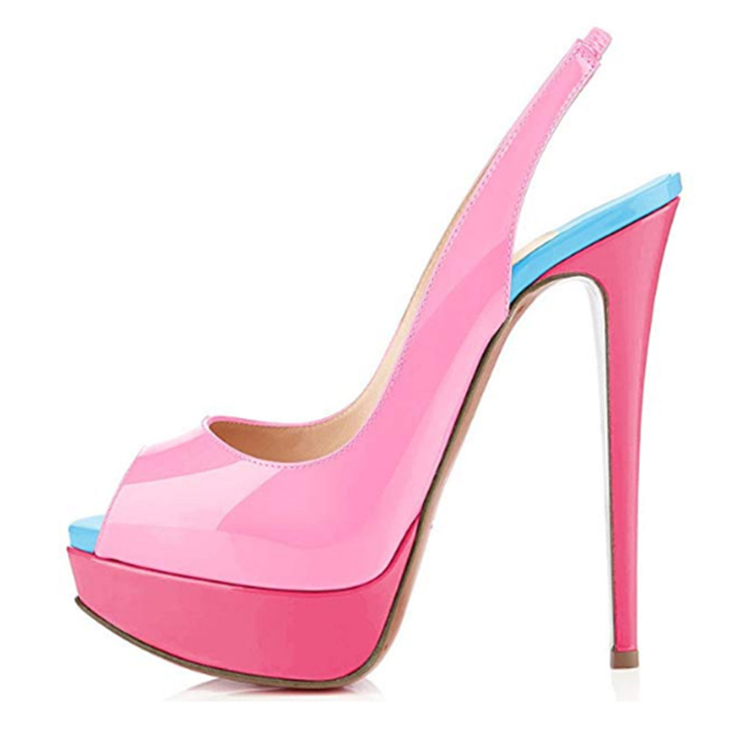 Peep Toe Platform Stiletto Slingback Sandals – Onlymaker
