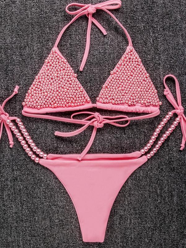 Pink White Pearl Beach Bikini