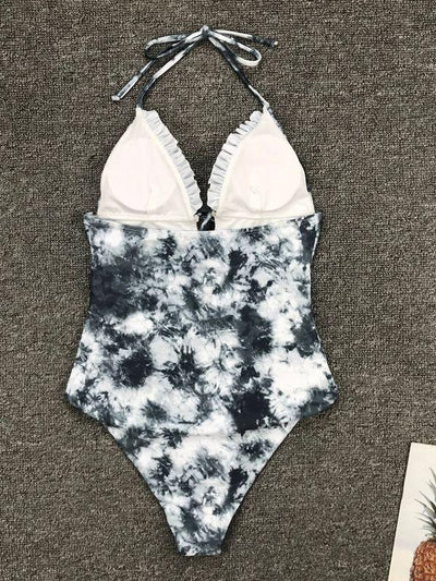 Lace Up One Piece Swimsuit 