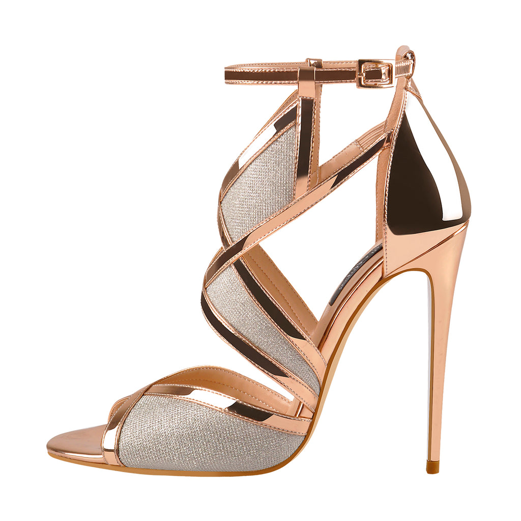 rose gold heels glitter