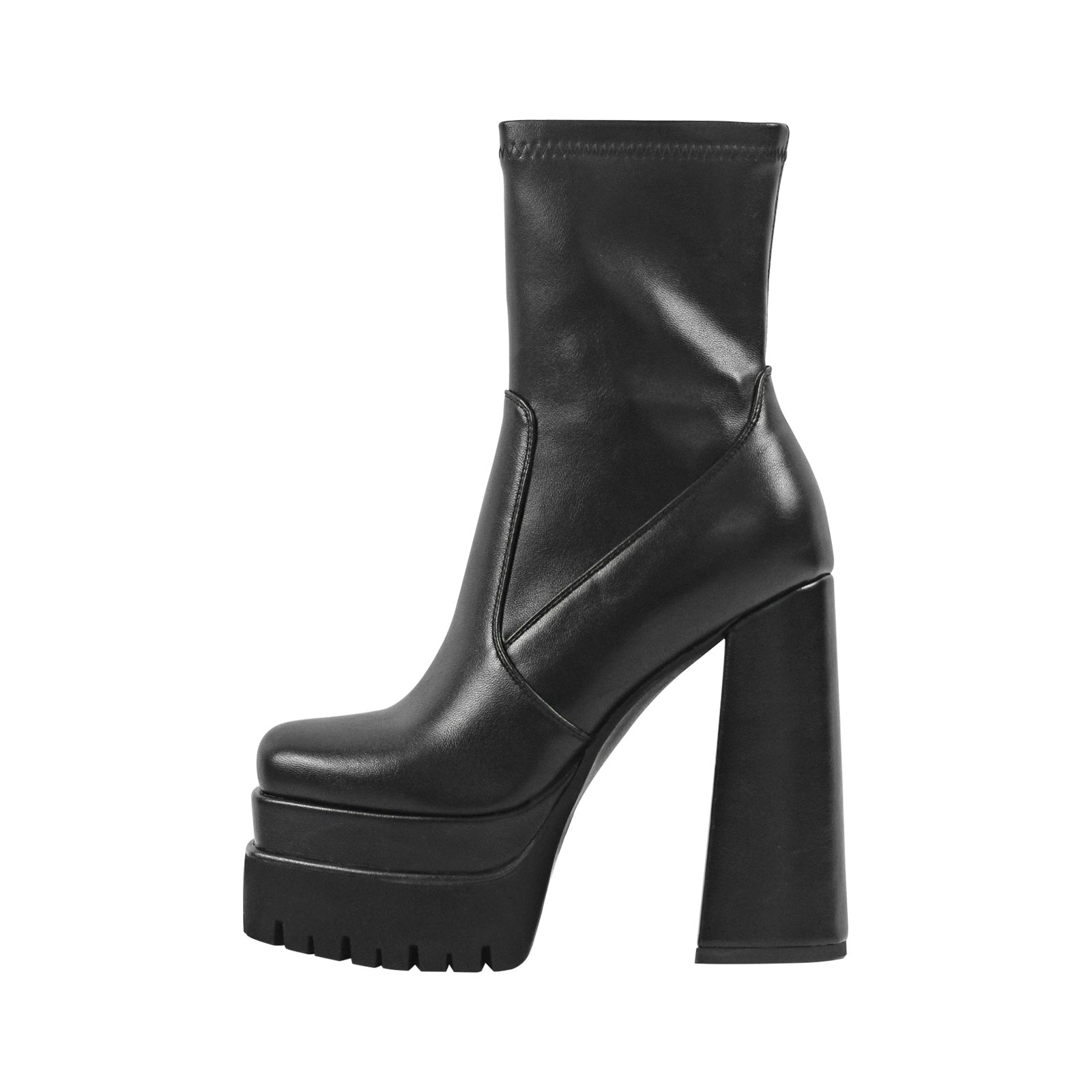Double Platform Block Heel Ankle Boots – Onlymaker