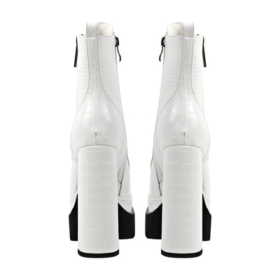 Double Platform Lace-up Side Zipper Boots