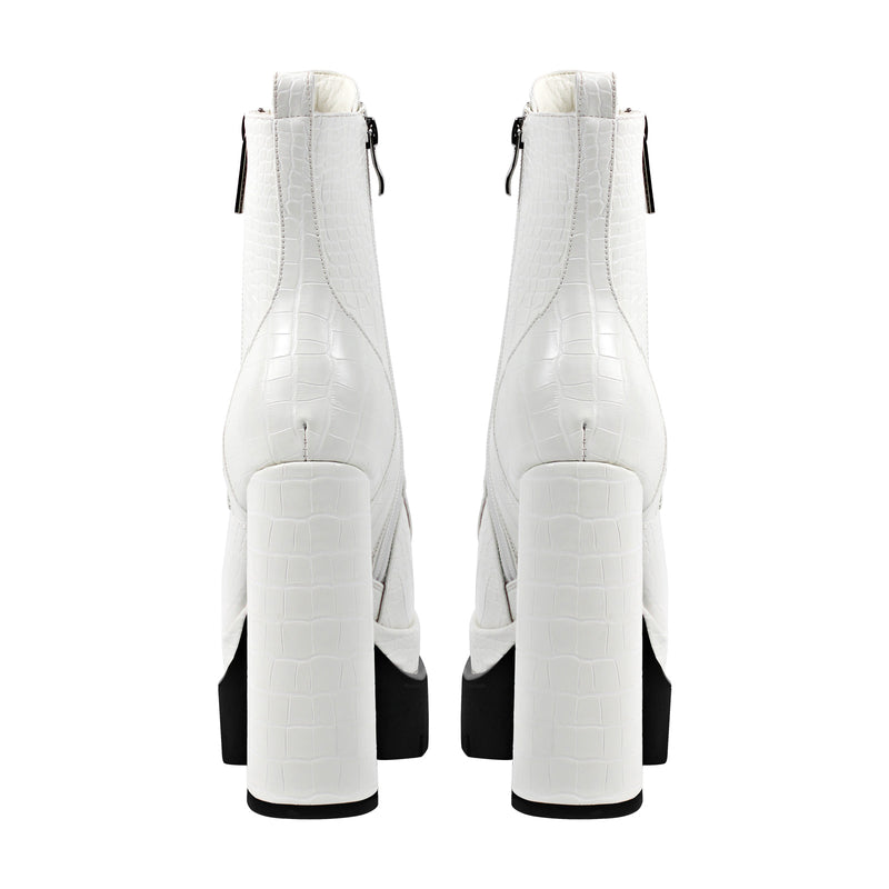 Double Platform Lace-up Side Zipper Boots