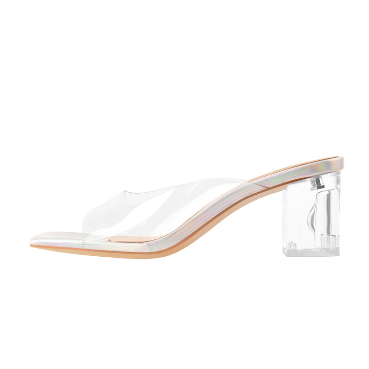 OHGA♡CLEAR MULE Amazon.com | Ellie Shoes Stiletto Heel Clear Mule with
