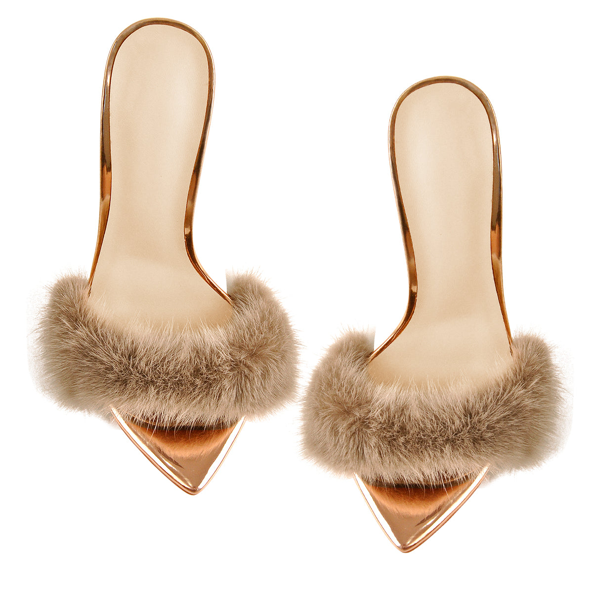 12cm Rose Gold Feather High Heel Stilettos Sandals – Onlymaker
