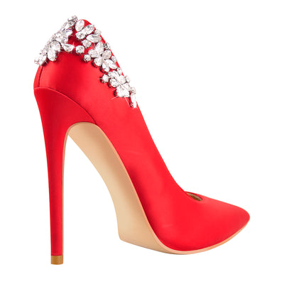 Pointed Toe Rhinestone Stiletto Pumps