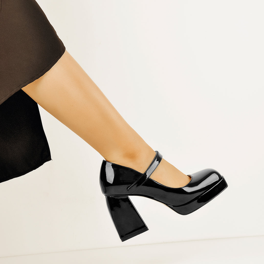 Only maker Mary Jane pumps voor dames, Lolita, plateau, hoge hakken, 37 EU