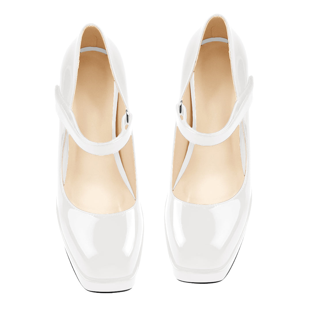 Mary Jane Square Platform Chunky Heels Pumps – Onlymaker