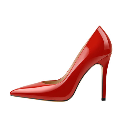 Red Pointed Toe Patent Leather High Heels Stiletto Pumps