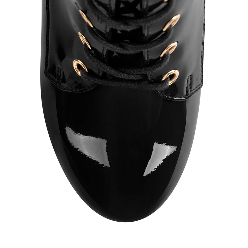 Patent Leather Platform Lace Up Ankle Boots â Onlymaker