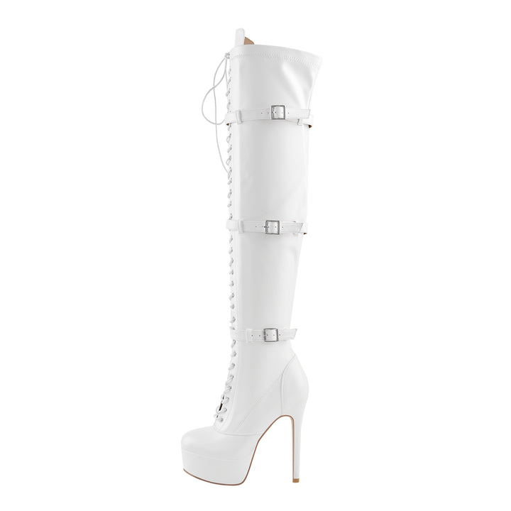 Platform Lace-Up Over The Knee Thigh Boots – Onlymaker