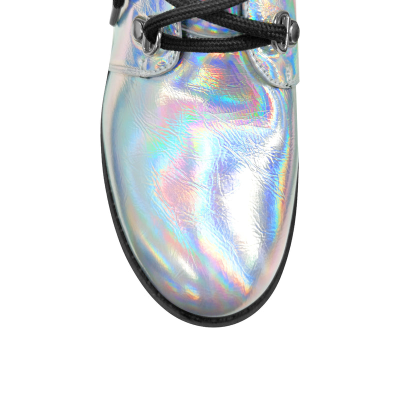 Holographic Platform Chunky Heels Boots