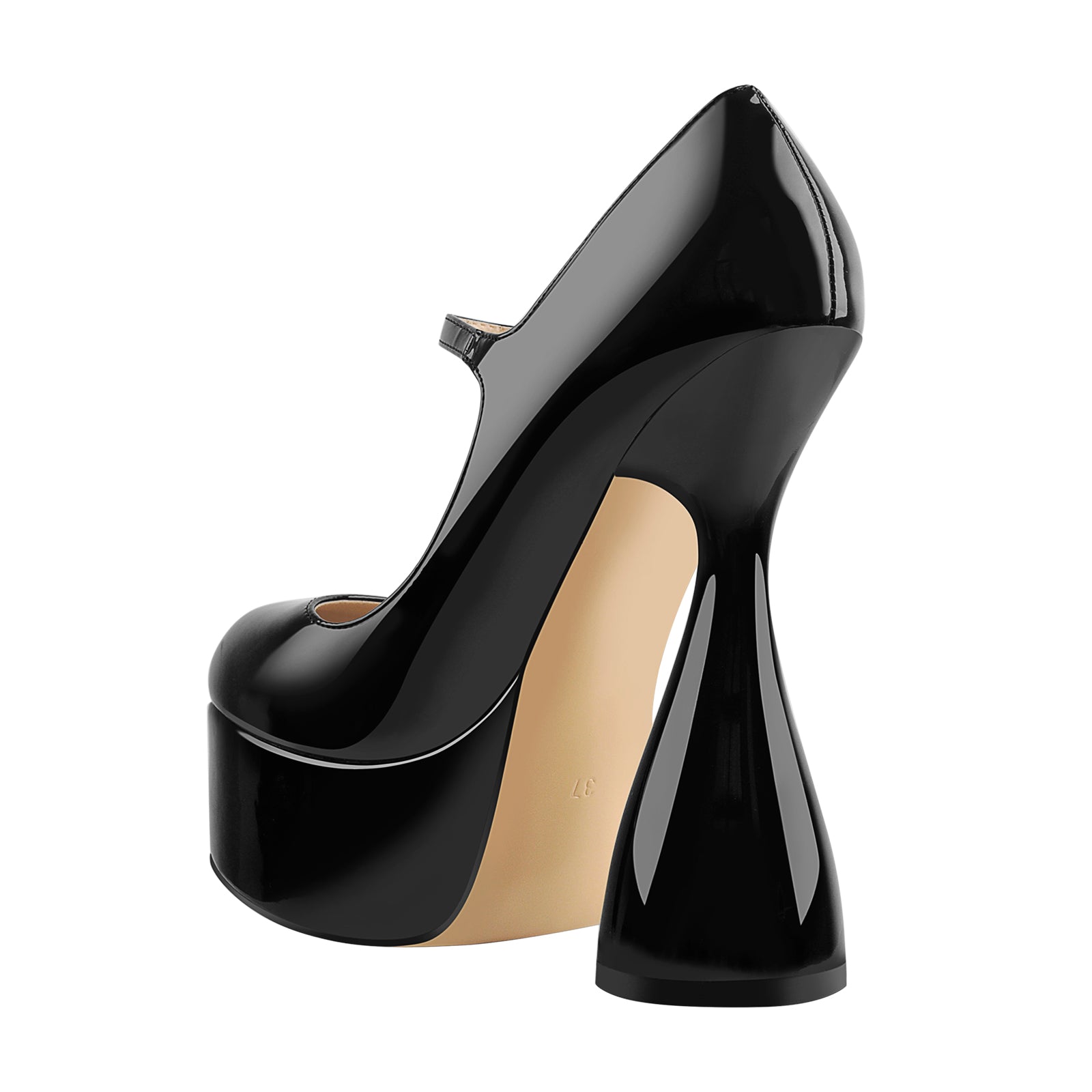 Round Toe Black Platform Disco Pumps – Onlymaker