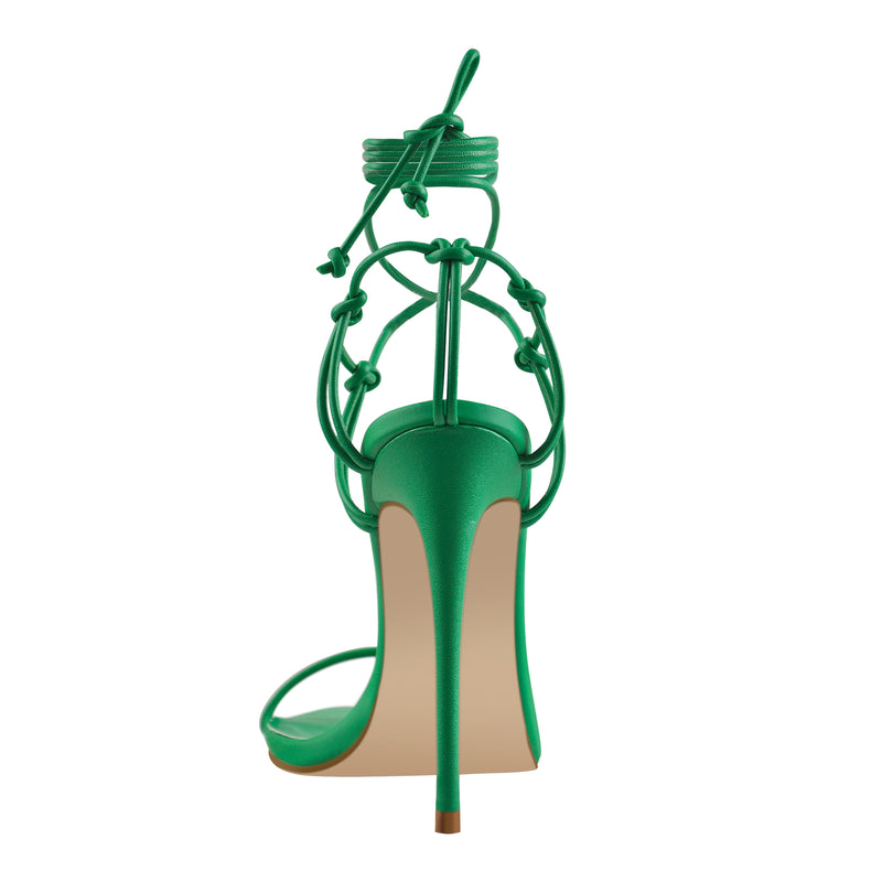 Pointed Toe Lace Up Strap High Heel Sandals