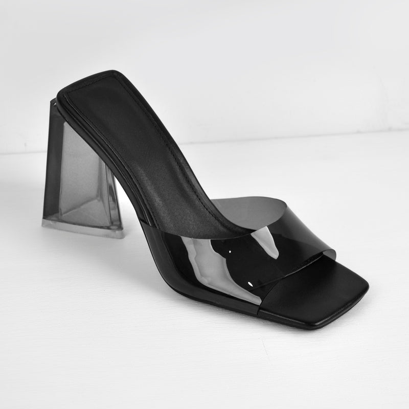 LILIANA Cape-1 Clear High Heels CAPE-1-BLK - Shiekh