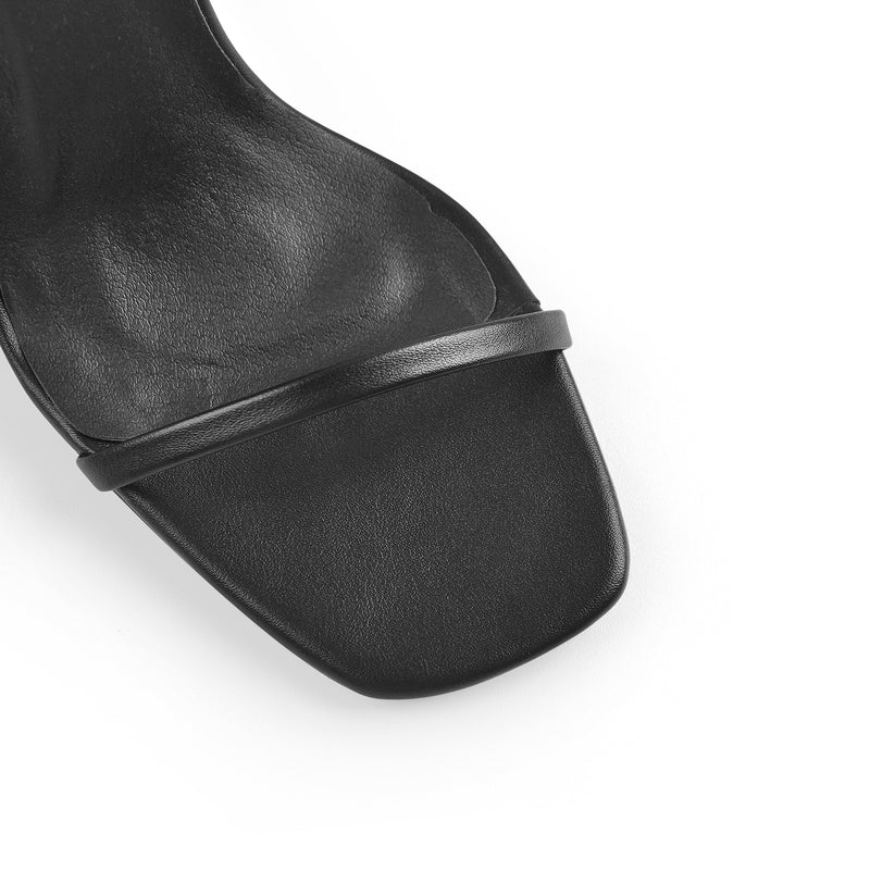 Black Ankle Strap High Heel Sandals