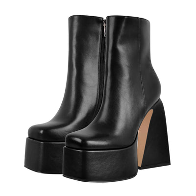 Chunky Ankle Boots Thick High Heels Platform Shoes – Onlymaker