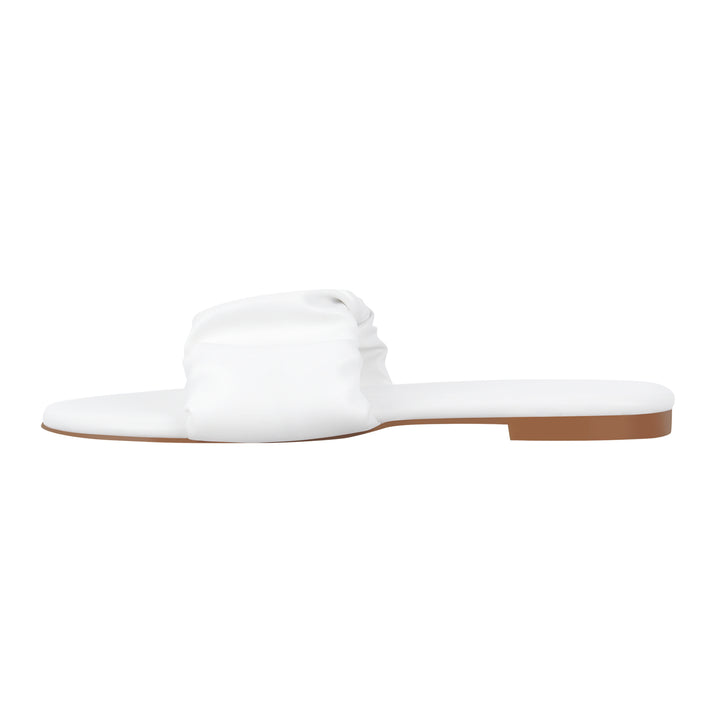 Open Toe Flats White Pleated Sandals White / US10 Open Toe Flats White Pleated Sandals White / US10