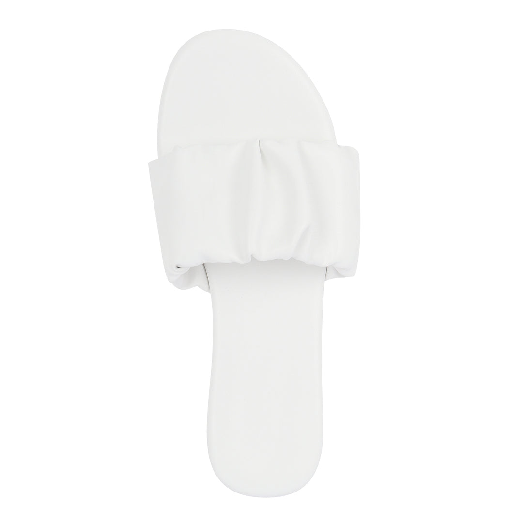 Open Toe Flats White Pleated Sandals – Onlymaker