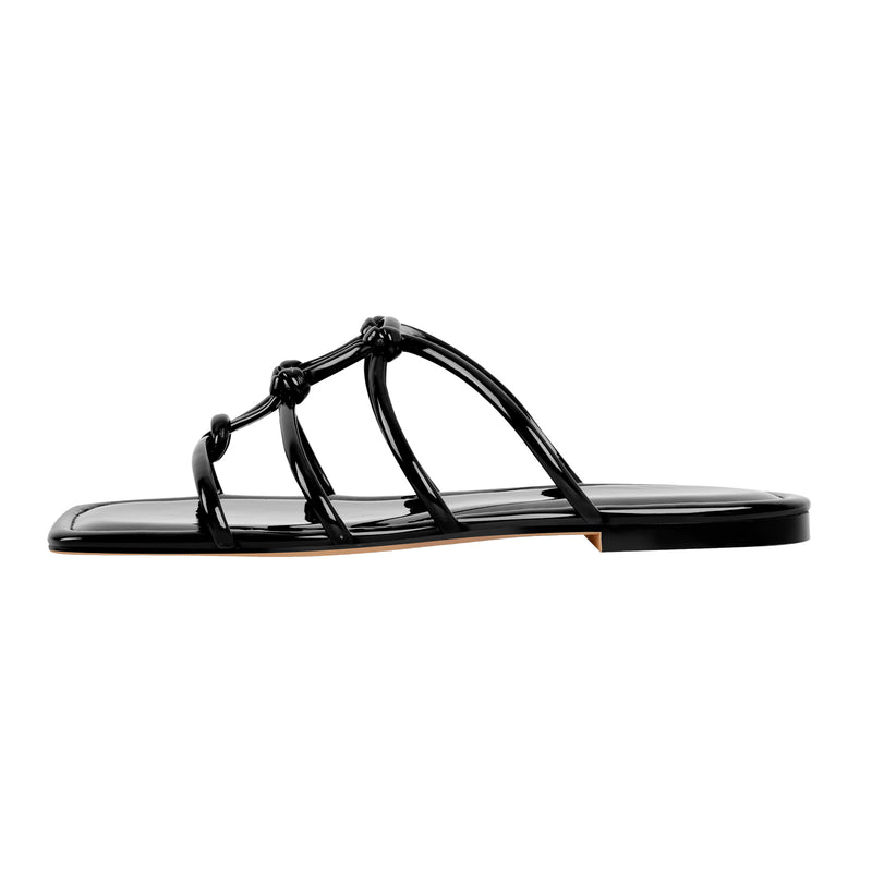 Square Toe Knot Strap Flat Sandals