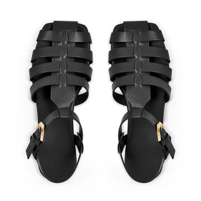 Multiple Colour Square Toe Gladiator Flat Sandals