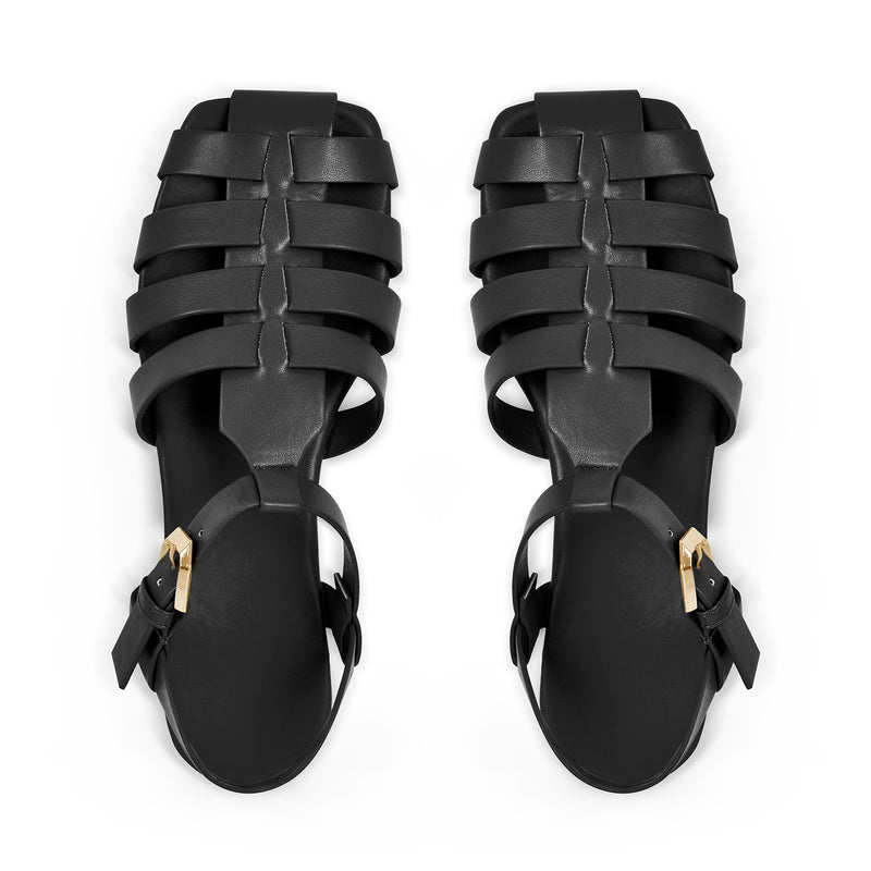 Multiple Colour Square Toe Gladiator Flat Sandals