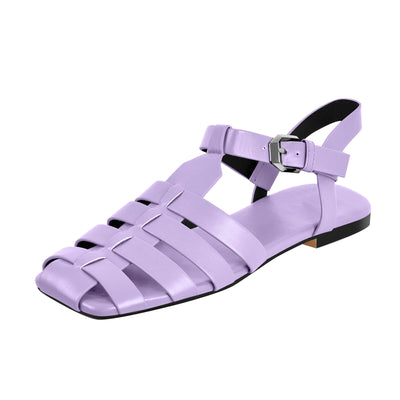 Multiple Colour Square Toe Gladiator Flat Sandals