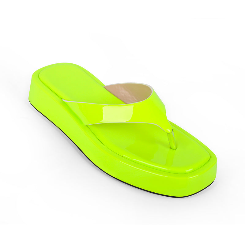Fluorescent Green Flip Flop Sandasls