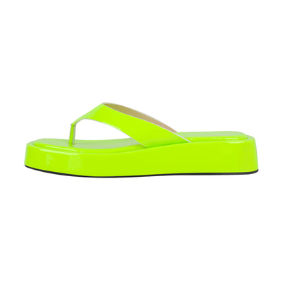Fluorescent Green Flip Flop Slippers