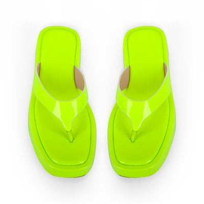 Fluorescent Green Flip Flop Slippers