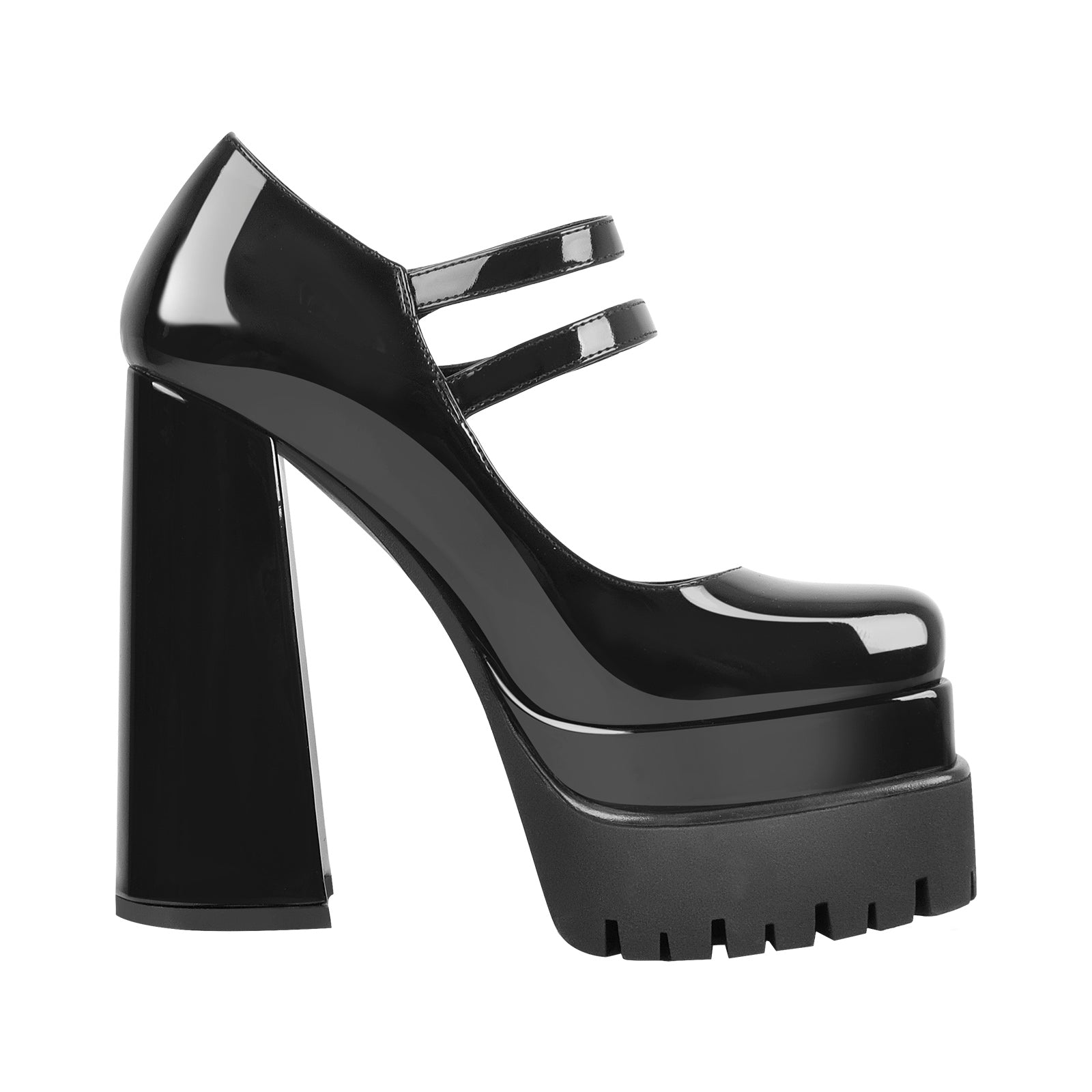 Square Toe Platform Chunky Mary Jane Pumps – Onlymaker