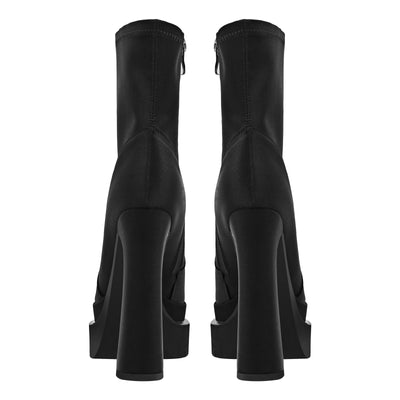 Double Platform Pointed Toe Split Joint Boots