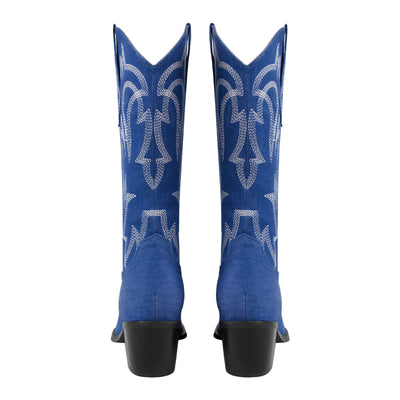 Embroidery Mid-Calf Cowboy Boots