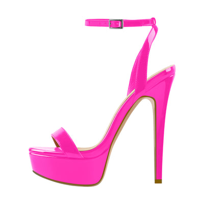 Round Toe Ankle Strap Platform Stiletto Sandals – Onlymaker