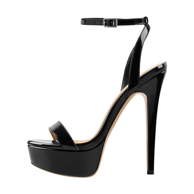 Round Toe Ankle Strap Platform Stiletto Sandals – Onlymaker