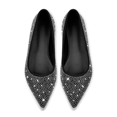 Rhinestone Pointed Toe Flats