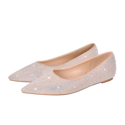 Rhinestone Pointed Toe Flats