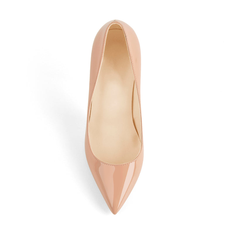 8cm 10cm 12cm Baby Pink Pointed Toe Slip On High Heel Pumps