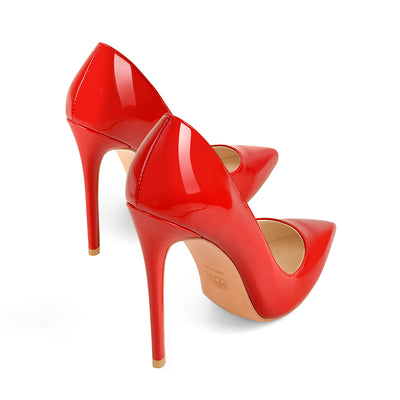 8cm 10cm 12cm Red Pointed Toe Slip On High Heel Pumps