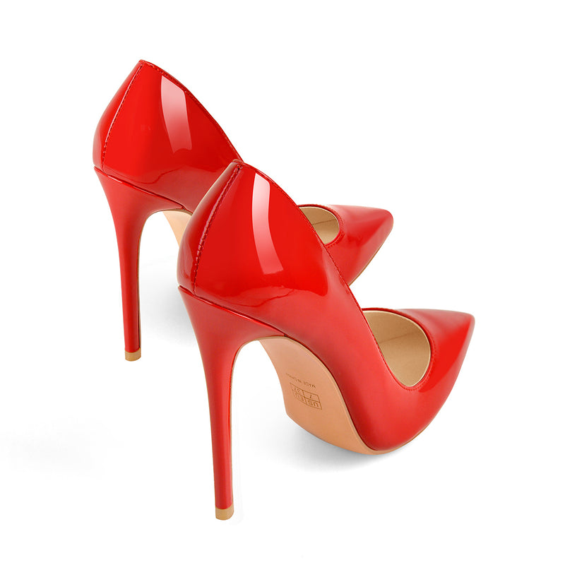 8cm 10cm 12cm Red Pointed Toe Slip On High Heel Pumps – Onlymaker