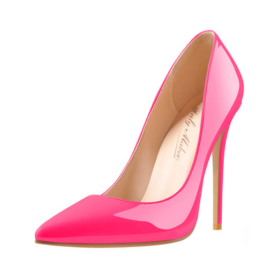 8cm 10cm 12cm Rose Red Pointed Toe Slip On High Heel Pumps – Onlymaker